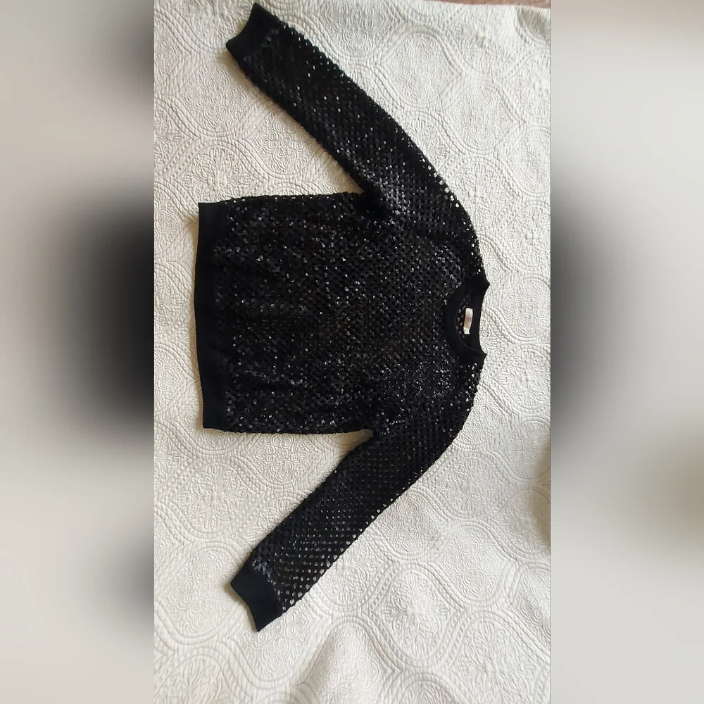 Tory Burch Lansing Merino Wool Jumper with Sequins — Size XL/TG